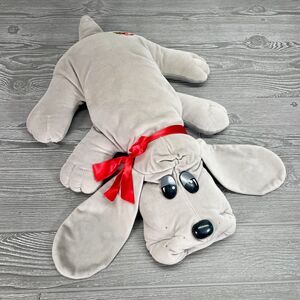 Vintage 1985 Tonka Pound Puppy 24" Jumbo Grey Floppy Ears Red Bow - NO TAG *
